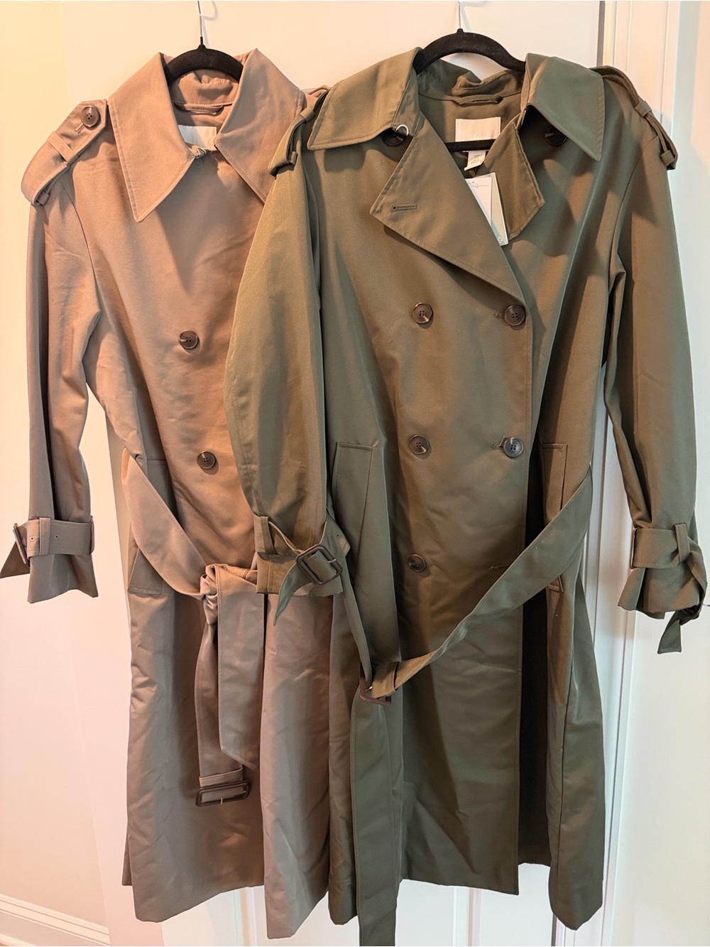 H&M Olive Trench Coat with Belt